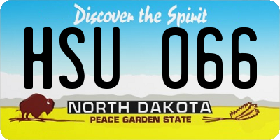 ND license plate HSU066