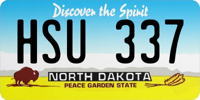 ND license plate HSU337