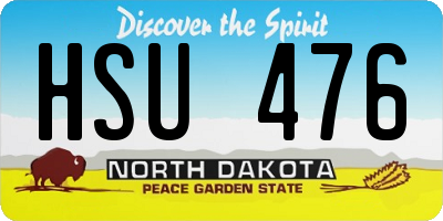 ND license plate HSU476