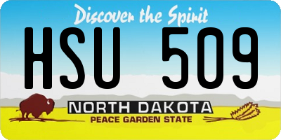 ND license plate HSU509