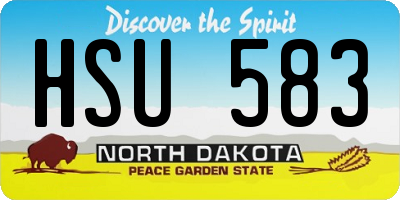 ND license plate HSU583
