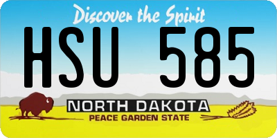 ND license plate HSU585