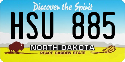 ND license plate HSU885