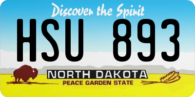 ND license plate HSU893