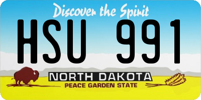 ND license plate HSU991