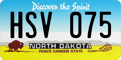 ND license plate HSV075