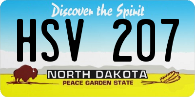 ND license plate HSV207