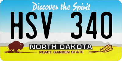 ND license plate HSV340