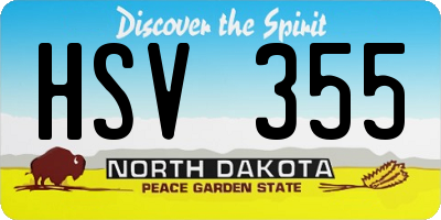 ND license plate HSV355