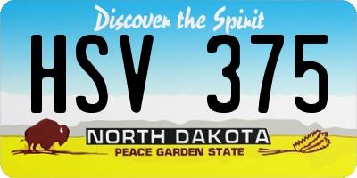 ND license plate HSV375