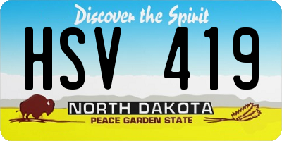 ND license plate HSV419