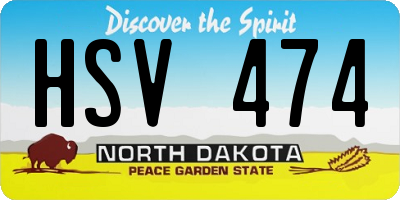 ND license plate HSV474