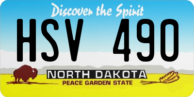 ND license plate HSV490