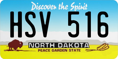 ND license plate HSV516