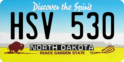 ND license plate HSV530
