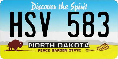 ND license plate HSV583