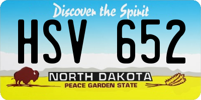 ND license plate HSV652