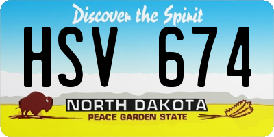 ND license plate HSV674