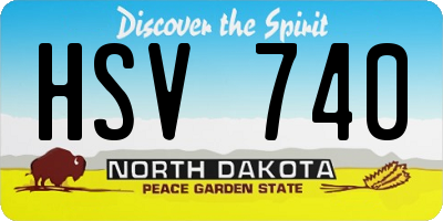 ND license plate HSV740