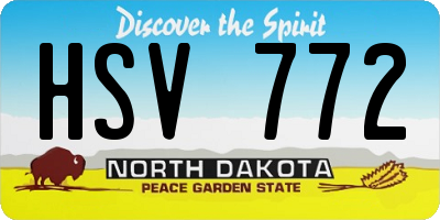 ND license plate HSV772