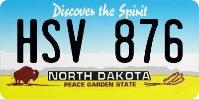 ND license plate HSV876