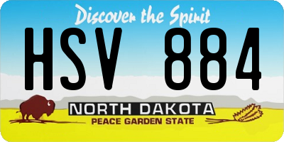 ND license plate HSV884