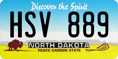 ND license plate HSV889