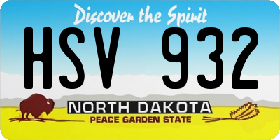 ND license plate HSV932