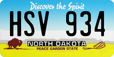 ND license plate HSV934