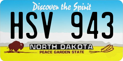 ND license plate HSV943