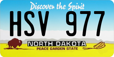 ND license plate HSV977