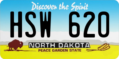 ND license plate HSW620