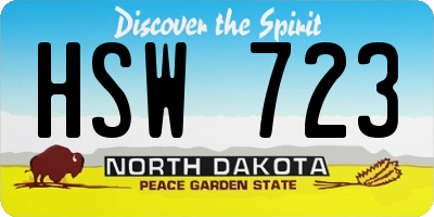 ND license plate HSW723