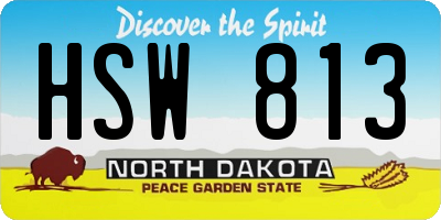 ND license plate HSW813