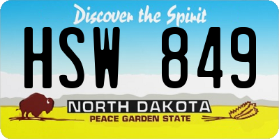 ND license plate HSW849