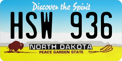 ND license plate HSW936