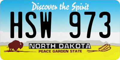 ND license plate HSW973