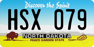 ND license plate HSX079