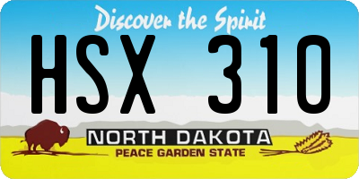 ND license plate HSX310