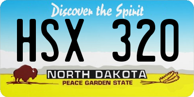 ND license plate HSX320