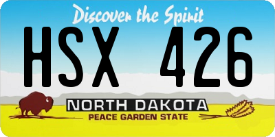 ND license plate HSX426
