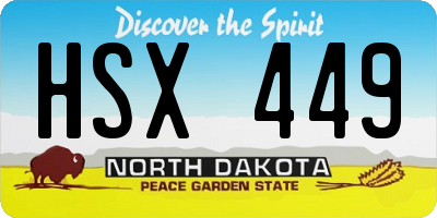 ND license plate HSX449