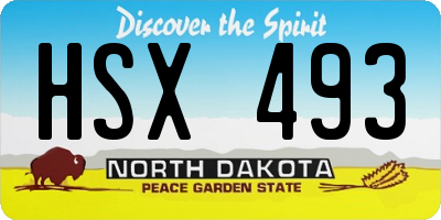 ND license plate HSX493