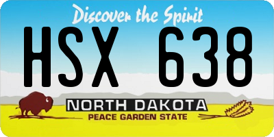 ND license plate HSX638
