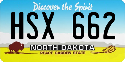 ND license plate HSX662