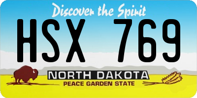 ND license plate HSX769