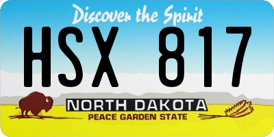 ND license plate HSX817
