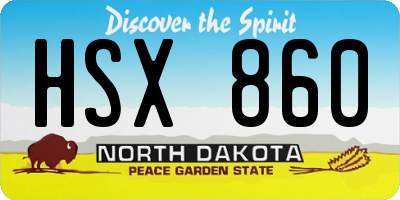 ND license plate HSX860