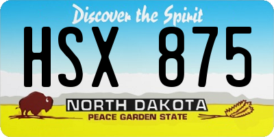 ND license plate HSX875