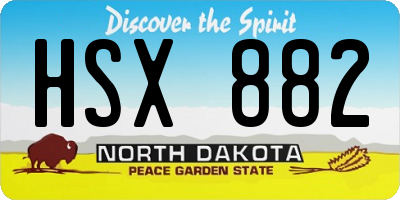 ND license plate HSX882